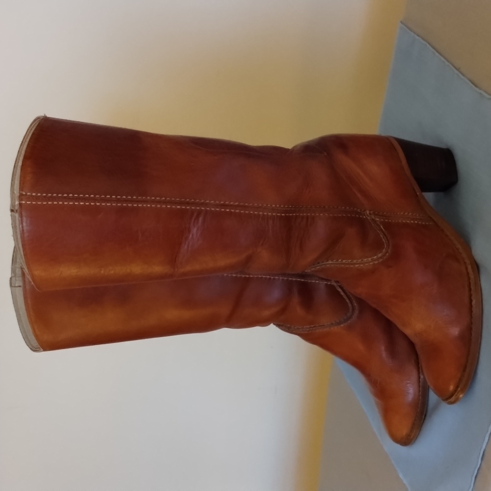 Brown Leather Knee-High Boots